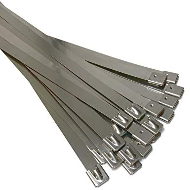 On1shelf Edelstahl-Kabelbinder, SS304, Metall, Silber, Marine Grade, 20 Stück, 12,0 x 800 mm