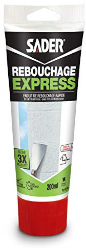 Sader Enduit de Rebouchage Rebouche Tout Express, Rebouche jusqu'à 1cm Sans Retrait, Intérieur et Extérieur, Séchage Rapide, Pâte Prête à l'Emploi, Gris, Tube de 200 ml