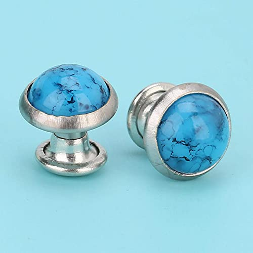 Fdit Turquoise Rivet Screw Rivets 8mm Metal Studs for Leather Craft, Round Spikes Bracelet Bag Decoration, 50pcs for DIY Clothes Crafts Accessory
