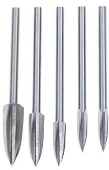 perfeciti Juegos De 5 Brocas para Madera Encaminamiento Router bits Madera Fresado Fresas 3MM Broca para Dremel, Herramientas De Grabado para Carpintería