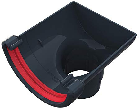 Anthracite Grey Round Gutter Stop End Outlet, Freeflow 112mm Rain Water Systems