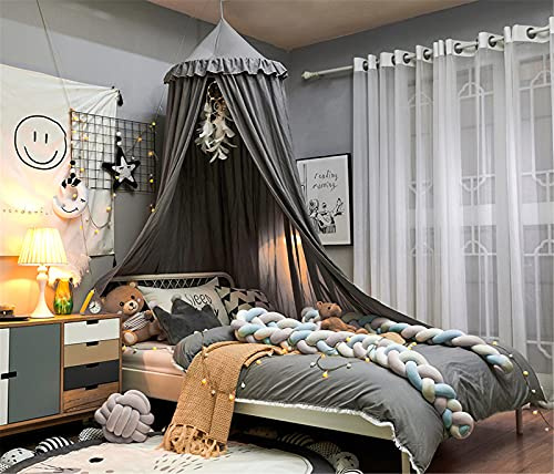 Betthimmel Babybett, Kinder Moskitonetz Baldachin, Moskitonetz Bett Vorhang, Prinzessin Bettvorhang für Bett und Schlafzimmer (Grau B)