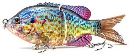 ODS Angelköder Bluegill Glider Bait schwimmende Wobbler Kunstköder mit 2 Drillingshaken zum Hecht Zander Forellen Barsch Raubfisch Angeln (B)