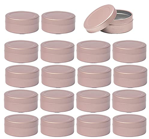 ZEOABSY 100 Stück 20ml Matt Rose Leere Aluminiumdose Aluminium Runde Dosen Aludose mit Stülpdeckel Blechdosen Cremedosen für DIY Salben Kerze Kosmetik Rasierseife