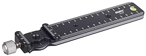ayex Makroschiene Schnellwechselplatte Arca-Swiss kompatibel CNC-Aluminium mit Skala Wasserwaage Klemme & Schraubkopf für DSLR-Kameras & Stativköpfe DR-200