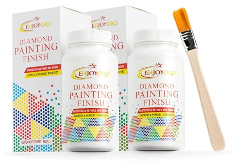 ENJOYORO® Diamond Painting Finish - Transparente Schutzversiegelung - dauerhaft geschützt und veredelt - Diamant Painting Zubehör - vielseitig verwendbar (2x150g)