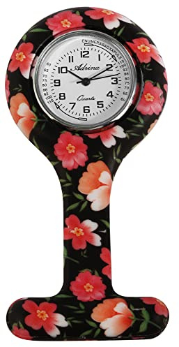 Adrina Unisex – Uhr Krankenschwesteruhr Silikon Ansteckuhr Analog Quarz 410000X