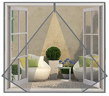 Eouyt Fliegengitter für Dachfenster 80x140cm DIY Insektenschutz DIY Insektennetze Multifunktionaler Insektenschutz-Rollladen Türen und Fenster, Grau