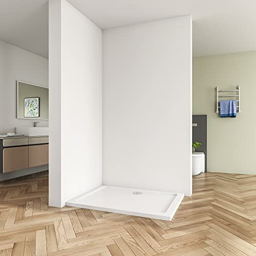 Biubiubath Stone Tray Shower Enclosure Walk in Bathroom Rectangle + Free Waste 1000x900mm