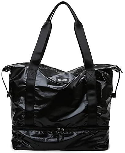 Vllcsla Sporttasche Damen Fitnessstudio mit Schuhfach - 41x23x34CM Wasserdicht Leicht Trainingstasche Duffel Bag Fitness Tasche Gym Bag für Sport, Fitness & Reisen