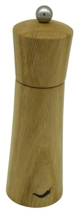 Chilimühle, Gewürz- und Chilimühle mit Edelstahl-Mahlwerk (Peperonimühle) Holz (Eiche)