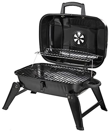 DXDRT Barbacoa Portatil de Carbón de Sobremesa, Parrilla Compacta de Barbacoa Mini BBQ, Parrillas Asador BBQ Acampada para 2-4 Personas para Jardín,Picnic,Camping,Fiesta