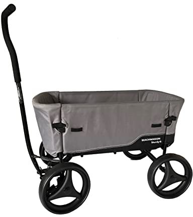 Beachwagon STURDY® Vikbar bollard vagn för transport av barn, hem, djur och tillhörigheter med en lastkapacitet på 80 kg, 118 x 65 x 110 cm