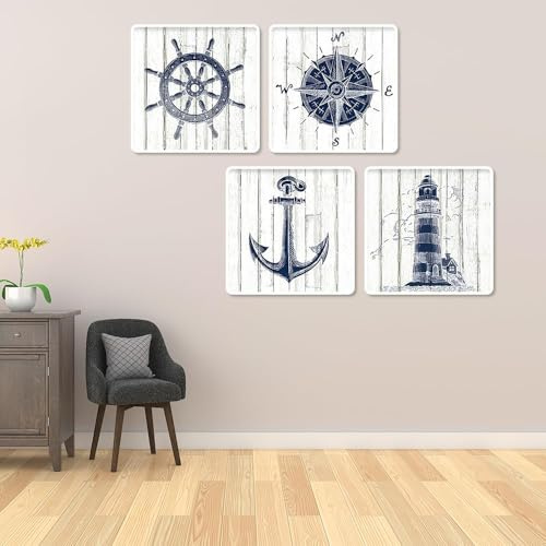 DCIDBEI Piraten 4erPack Kompass Piratenhaken Leuchtturm Steuerrad 30x40cm | 5D Strasssteinbilder Diamant Painting Schild Pirate Hook Diamond Painting Piratenschiff Totenkopf Pirat Bild