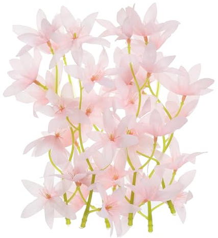 PATIKIL 7 Artificiale Orchidea Fiore, 24pz Candele Galleggianti Simulazione Fiore Cilindro Vaso Riempitivi per Casa Matrimonio Decorazione, Rosa