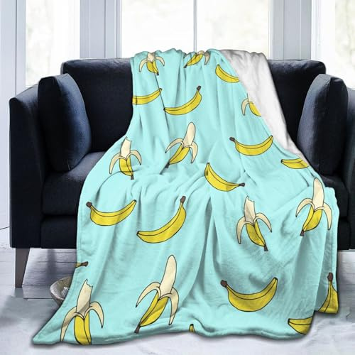 Cute Banana Blanket, Soft Blankets Flannel Bed Throw Cozy Lightweight Plush Gifts for Boys Girls Women Men Sofa Couch Bedroom Living Rooms Warm All Season, Home Decor, 50X40