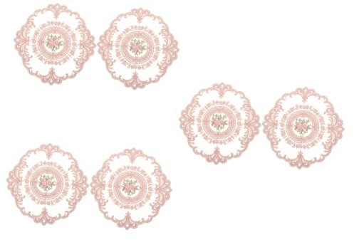 PRETYZOOM 6stücke Praktische Spitzen Tischuntersetzer Teilig Elegantes Design Für Esszimmer Hochzeiten Und Feste Abwaschbar Und Langlebig Der Farbe Bohnenpaste Für Dekoration Und Schutz