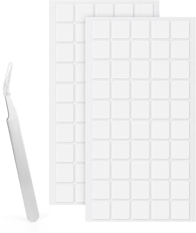 LLPT Point Adhésives Double Face Carré Transparente 100 pièces 20mm | Autocollants Nano Amovibles Très Adhésifs Étanches et Sans Trace Pour Décoration DIY à la Maison