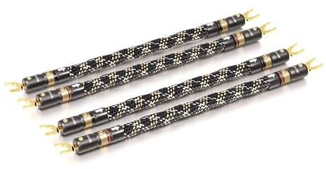 VIABLUE SC-6 AIR Silver Kabelbrücken Lautsprecher * High-End Jumper Bridges * T8 * Modell 2024 * Bananenstecker/Spades, echtvergoldet * 2 Paar (4 Stück) * 15 cm