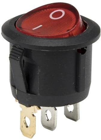 KCD1-102N-5 diamètre perforé 20 Mm 3 broches interrupteur à bascule rond marche-arrêt avec lumière KCD1-105N 220V 12V 10 pièces(Red,220V yellow ray)
