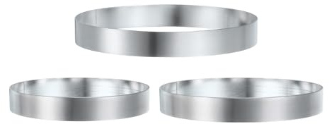 sourcing map Round Cake Ring 4.72/5.12/5.9 Inch Seamless Stainless Steel Pastry Mousse Dessert Ring Mirror Coating for Baking Cooking English Muffins Crumpet Making Tool