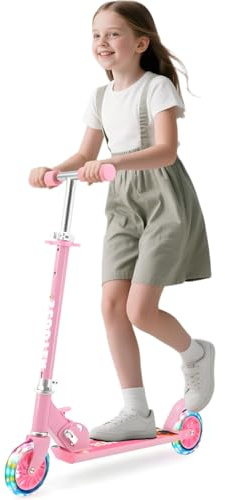 ThleeWay Scooter für Kinder 3-5 Jahre, 2 LED Flash Räder Klappbar Kinderroller mit 3-Stufen verstellbarem Lenker, Ständer,Leichter Sport Scooter für Mädchen und Jungen