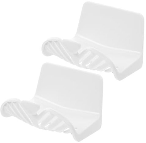 TOPBATHY 4 Sets Modern Wall Mount Soap Rack Nail Practical Bathroom Soap Holder Adhesive Mount Plastic