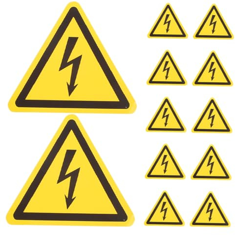 Etichette Segnaletiche Triangolari 12 Pezzi in Pvc Giallo