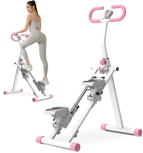Vertical Climber Stepper Maschine für Home Gym, Stair Stepper Trainingsgeräte, Faltbare Cardio Fitness Geräte mit verstellbaren Lenkern & LCD Display, Ganzkörper Workout für Frauen & Männer White