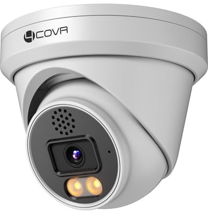 4COVR 12MP PoE Dome-Kamera Außen, Kabelgebundene, DLY97KAAMA | IP Überwachungskamera mit KI Personen-/Fahrzeugerkennung, mit Spotlight-Farbnachtsicht, Zweiwege-Audio, microSD-Slot (256GB)
