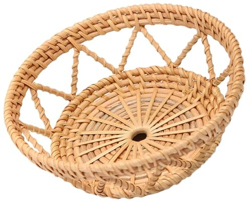 COLLBATH Cesta de Fruta Hueco, Frutero Decorativo Tejida de Ratán | Fruteros de Mesa, para Snacks y Caramelos, Uso en Cocina y Salón