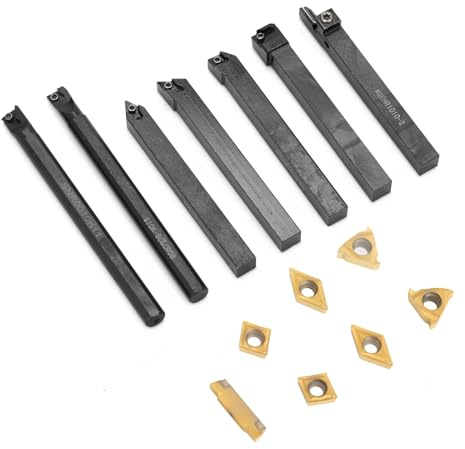 Drehdrehwerkzeughalter Bohrleiste mit Vergasereinsätzen Fein und Härte Langes Lebensdauer verbessert die Kürzungseffizienz für die Bearbeitung von 7pcs 10mm Schaft