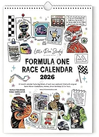 F1 Scrapbook Rennkalender 2026: Der ultimative Formel-1-Wandkalender mit Streckenmotiven – Premium-Geschenk für echte Motorsportfans (1Pc)