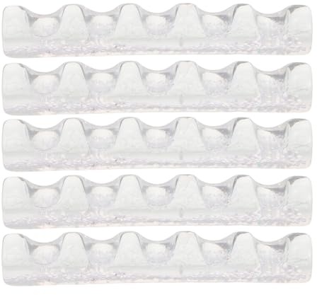 DEARMAMY Portapennelli per Unghie da Tavolo in Resina Bianca Organizer con 5 Scomparti Base Stabile per Nail Art e Forniture Manicure Set da 5 Pezzi per Trucco e Manicure Professionale