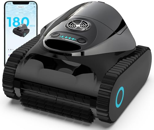 TALOSBO C1 Poolroboter Akku Boden und Wand, Wasserlinie, Doppelfilter, 7 Reinigungsmodi, 180 Minuten Laufzeit, Poolreiniger mit App, Starker Poolsuager Akku für Pools bis zu 150 m²