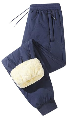 Pantaloni impermeabili invernali foderati in pile termico da donna, pantaloni da tuta in lana spessa e calda, tinta unita, pantaloni da salotto taglie forti per escursionismo e jogging con tasche