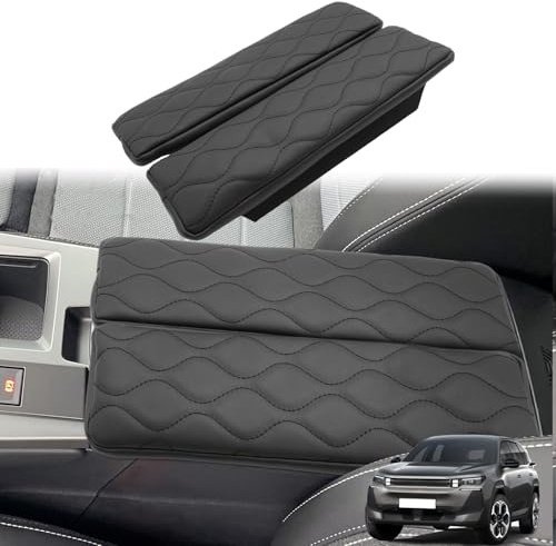 GAFAT Compatible avec 2026 Citroen C5 Aircross 2027 e-C5 Aircross Housses d'Accoudoir, C5 Aircross CR3 Hybrid PHEV Accessoires Housse de Protection pour Console Central en Cuir PU, épaisseur 3 CM