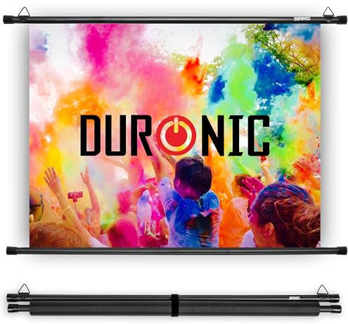 Duronic BPS60/43 - Schermo di proiezione HD da parete semplice da montare a parete, per scuola, teatro, cinema, casa, schermo da 60 pollici -4:3, bianco opaco (dimensioni: 122 x 91 cm)