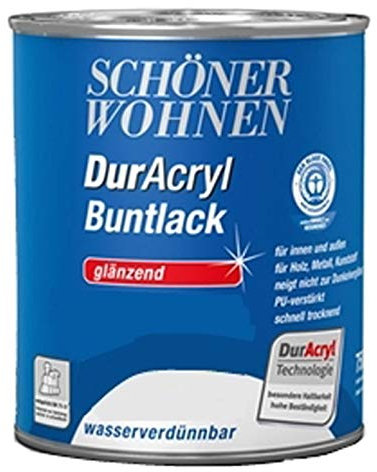 Schöner Wohnen Atlantik-blau 375 ml Lack Ral 5130 PU-verstärkt Glänzend für Holz Metall und Kunststoff schnell trocknend wasserverdünnbar Bowatex