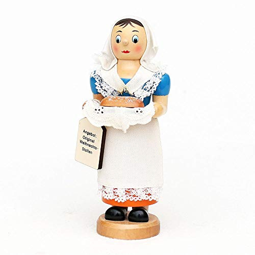 Wichtelstube-Kollektion Holz Räucherfrau Räuchermann Räuchermännchen Räucherfigur Stollenfrau 6 x 6 x 19 cm