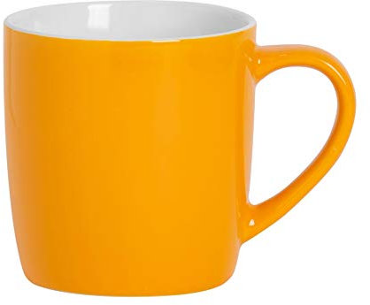 Argon Tableware Farbige Kaffeetasse - Gelb - 350 ml - 1 Stück - glänzende Keramik-Steinzeug-Teetassen, Tassen für Latte, Cappuccino, Tassen für heiße Schokolade, buntes Tassenset mit Henkel