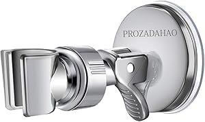 Adjustable Shower Head Holder, Bathroom Suction Cup Bracket for Handheld Shower, Removable Wall Mount (Silver-2)