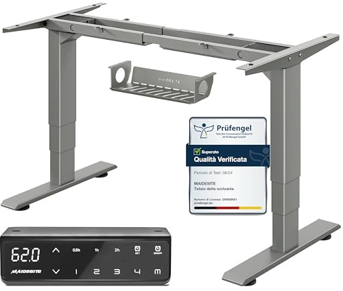 MAIDeSITe höhenverstellbarer Schreibtisch elektrisch mit 2 starken Motoren, tischgestell höhenverstellbar 3-stufige sowie auch 4 Memory-Steuerung mit Sitz-Steh-Erinnerungs - T2 Pro Plus