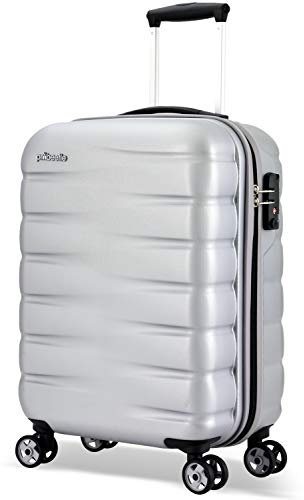 Probeetle by Eminent Koffer Voyager VII 55 cm 40 L Handgepäck super leicht Anti-Kratz-Hartschale 4 Doppelrollen TSA Schloss Silber