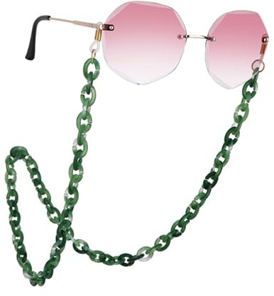 EUEAVAN Gesichtsmaske Halter Kette Mode Acryl Brillenkette Sonnenbrille Kette Damen Herren Kinder - Gr�n -