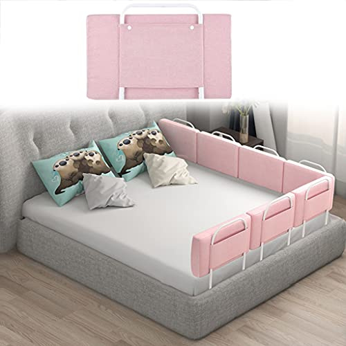 Bettgitter für Kinder, Rausfallschutz Bett Bettgitter Bettschutzgitter, passend für Kinderbetten, Elternbetten und Alle Matratzen Massivholzbetten(eine Seite) ( Color : Pink , Size : 200cm(50cmx4) )