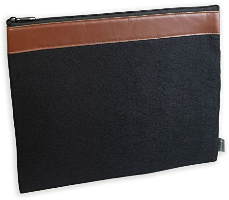 Banktasche aus Filz schwarz Geldtasche Kosmetiktasche Stifteetui Tablettasche Dokumententasche DIN A4