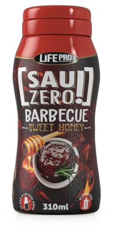 Sauzero Zero Calories Honey Barbecue 310ml | Salsa Baja en Calorías y sin Azúcar Añadido | Para darle sabor a tus platos y recetas