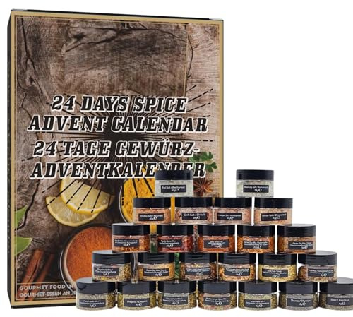 Herbs And Spices Advent Calendar 2025 | 24 Mixed Spice Advent Calendar 2025 For Chefs, Men & Women – 24 Mini Jars Of Herbs Spices | Unique Adult Gifts For Men & Women Xmas Gift Sets