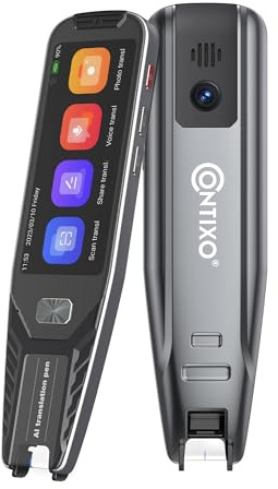 Contixo P1 Smart Scanning Travel Translator Pen Device w/ 3.5 Touch Screen Translates Up to 134 Languages Online Voice, OCR Photo 5MP Camera, and Recording Features